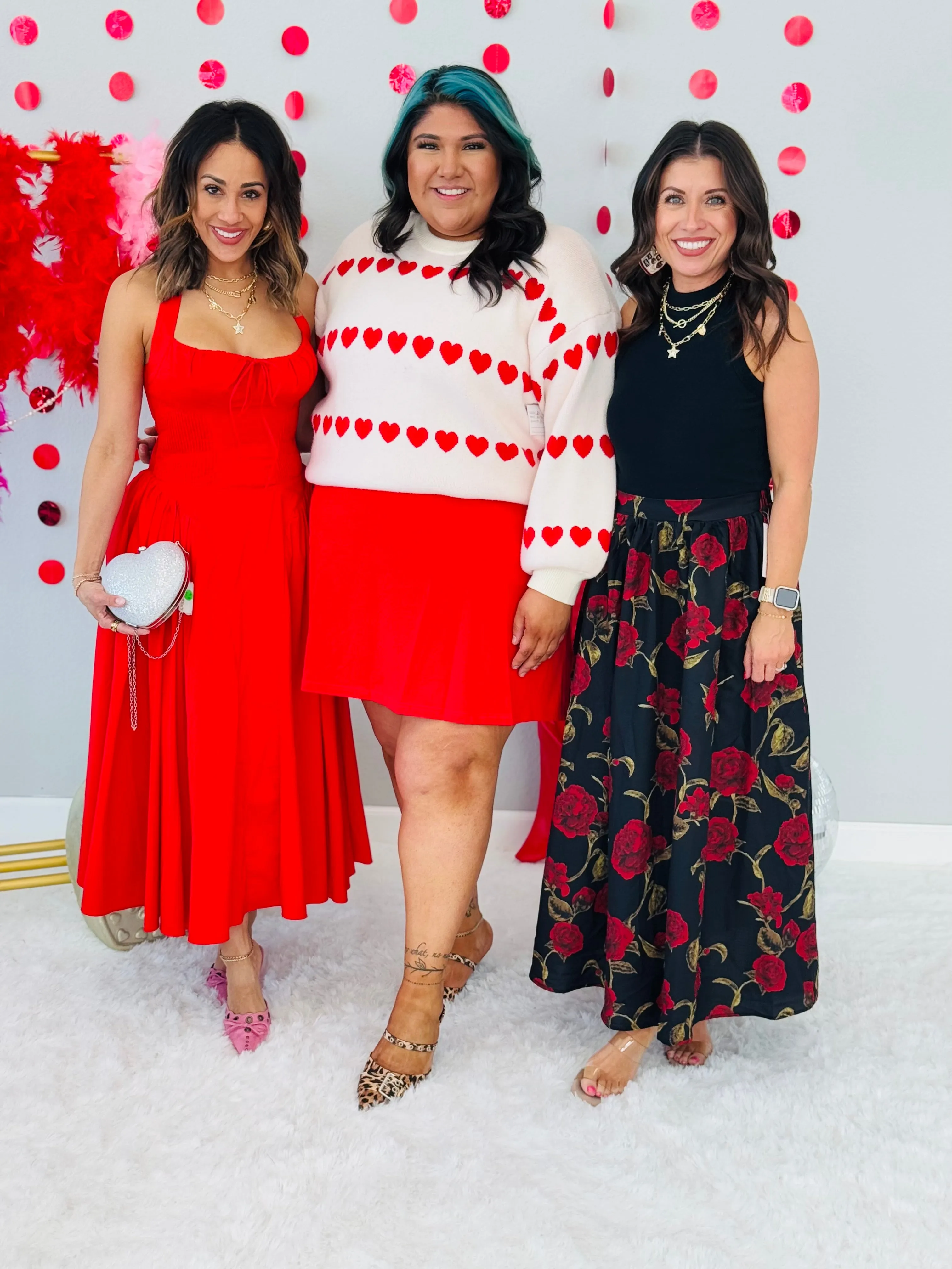 Red Poplin Midi Dress (Reg.)