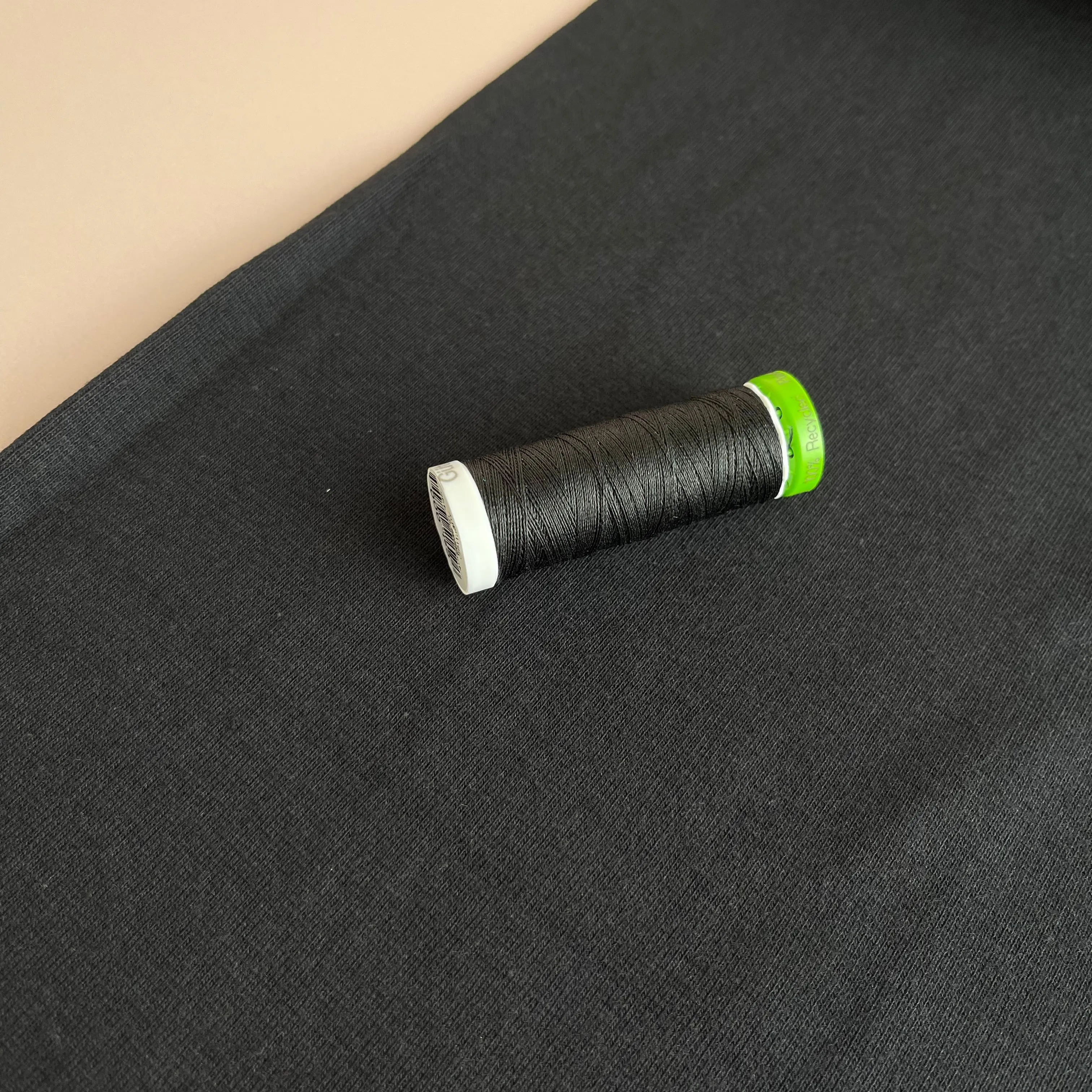REMNANT 0.21 Metre - Black Organic Tubular Cuff Ribbing