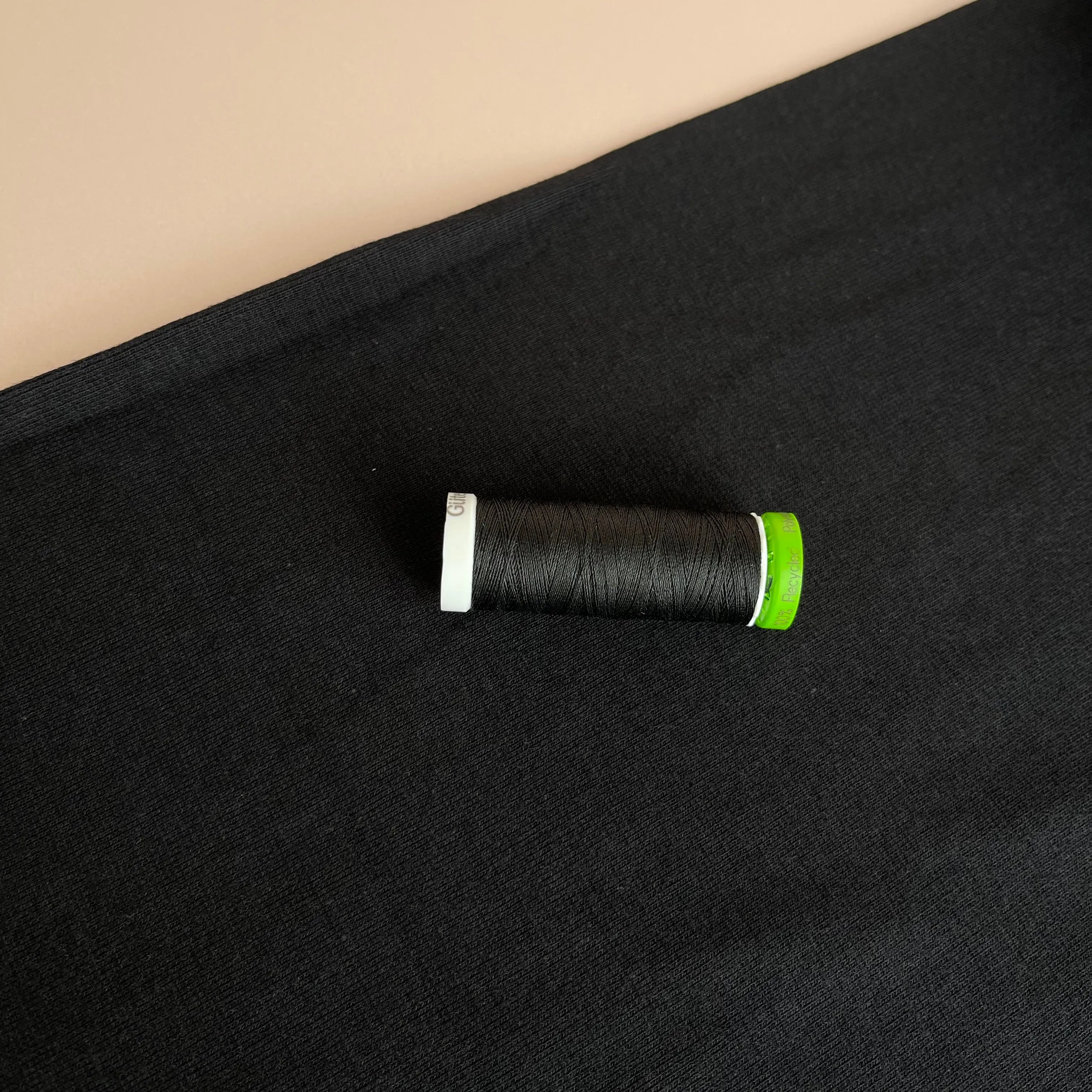 REMNANT 0.21 Metre - Black Organic Tubular Cuff Ribbing