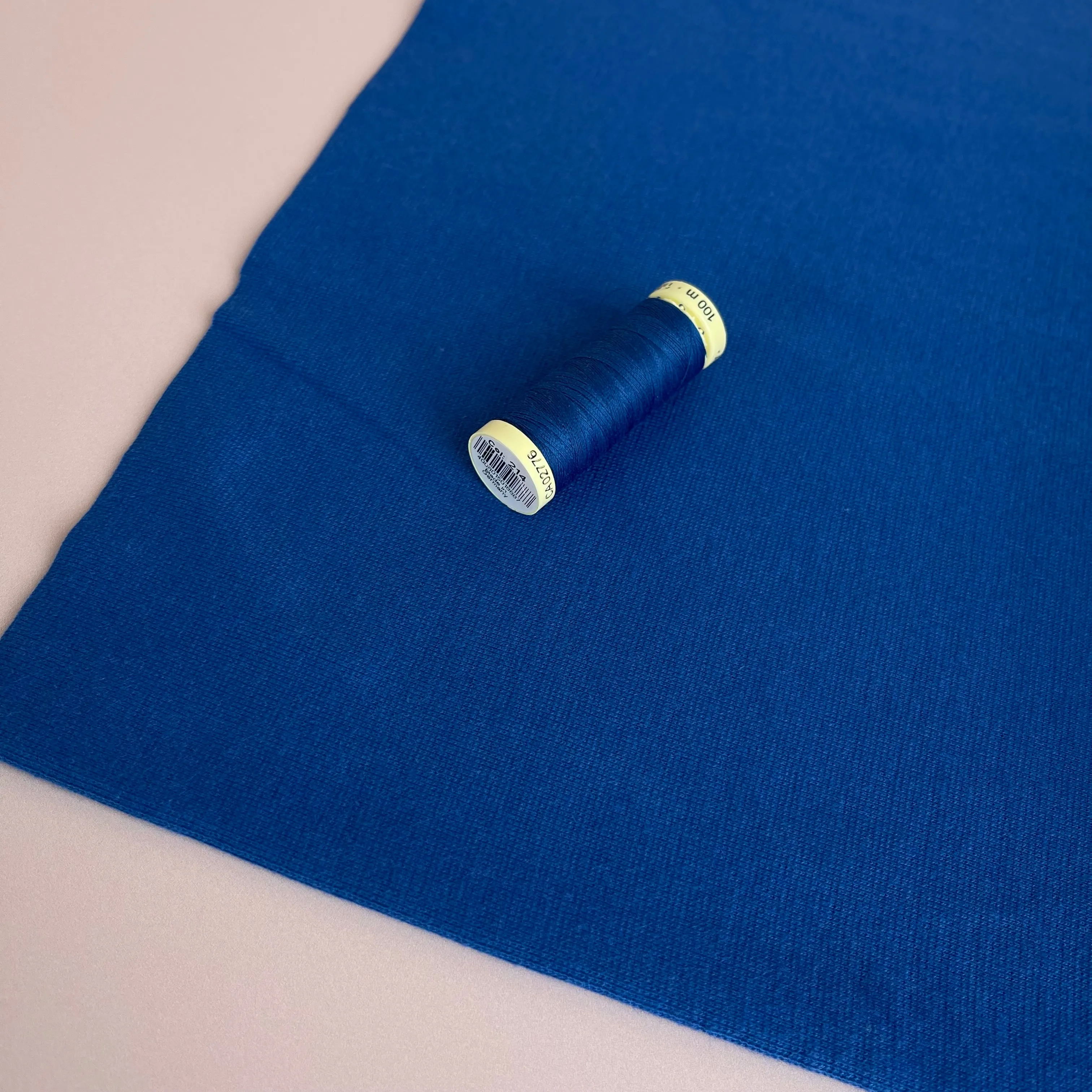 REMNANT 0.35 Metre (plus 1cm with small cuts ) Cobalt Blue Organic Tubular Cuff Ribbing
