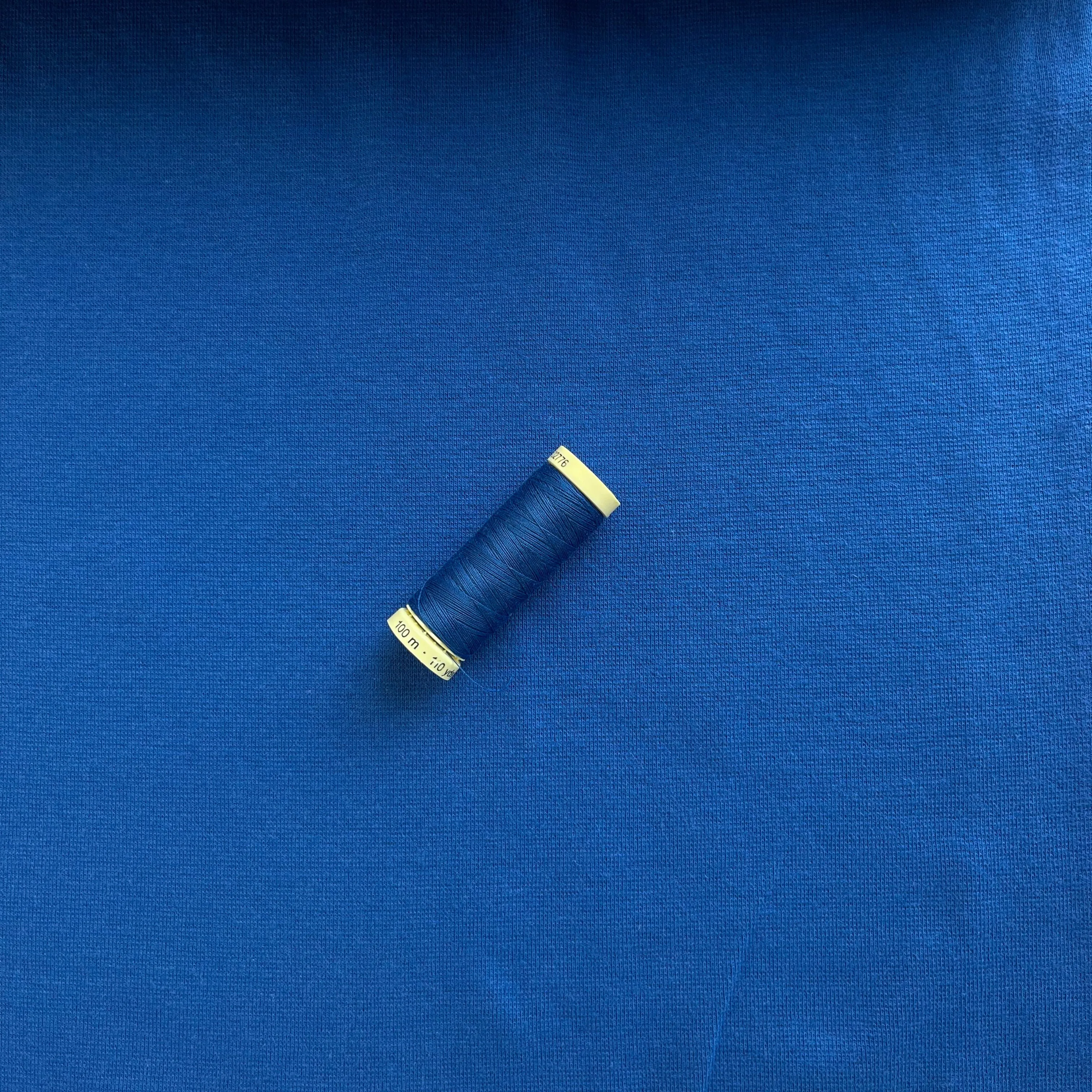 REMNANT 0.35 Metre (plus 1cm with small cuts ) Cobalt Blue Organic Tubular Cuff Ribbing