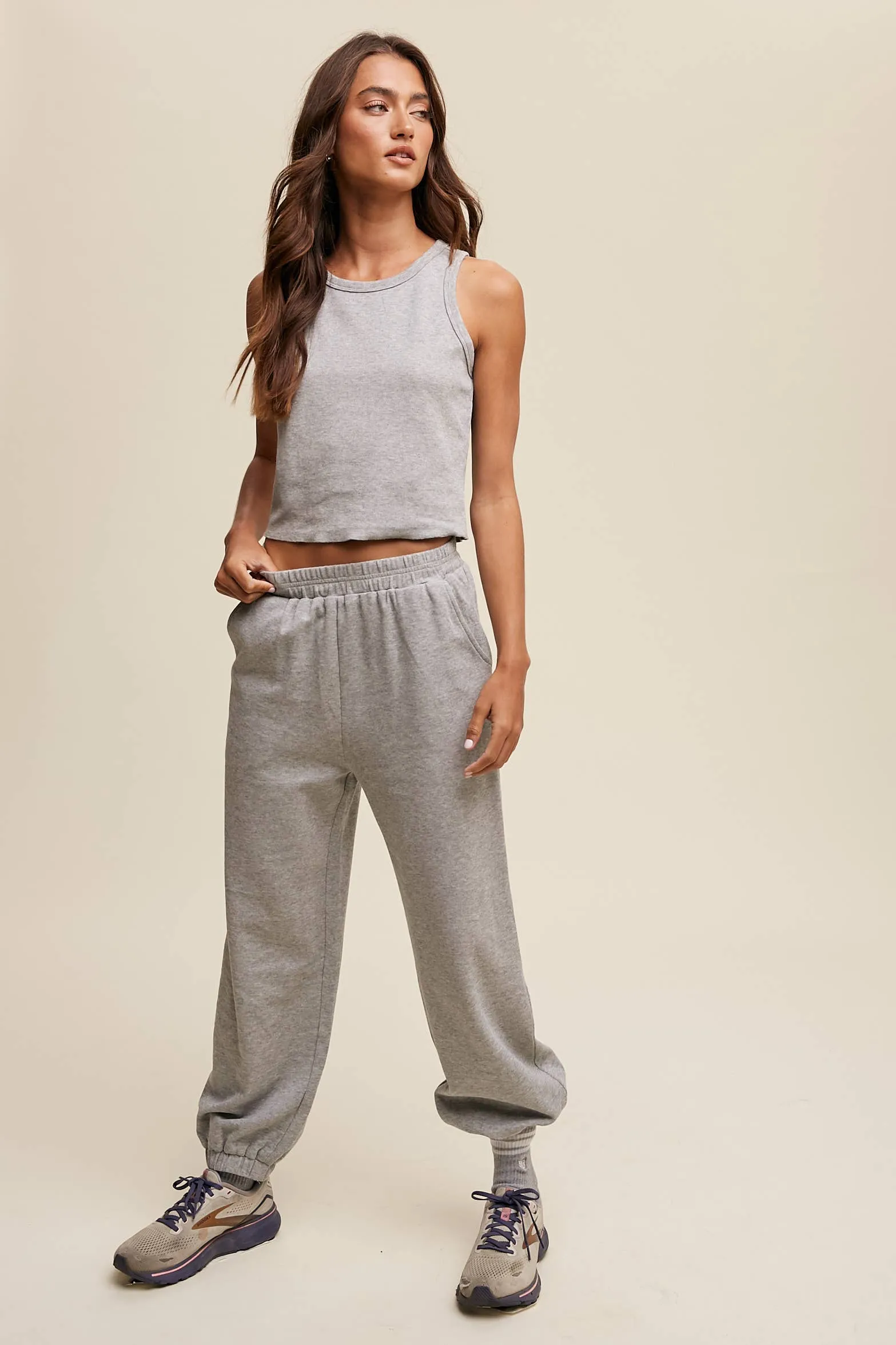 Ribbed Knit Tank & Jogger Set