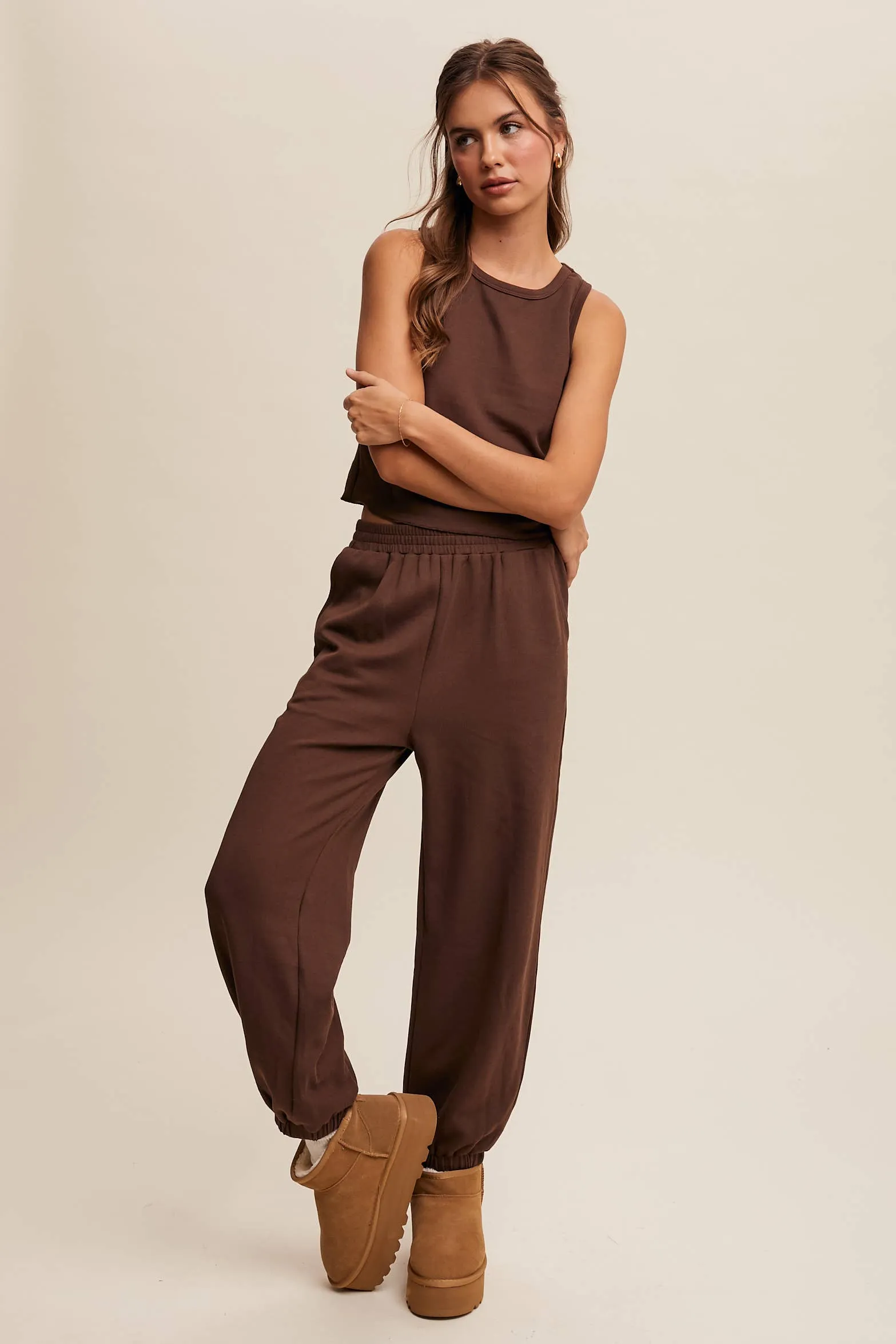 Ribbed Knit Tank & Jogger Set