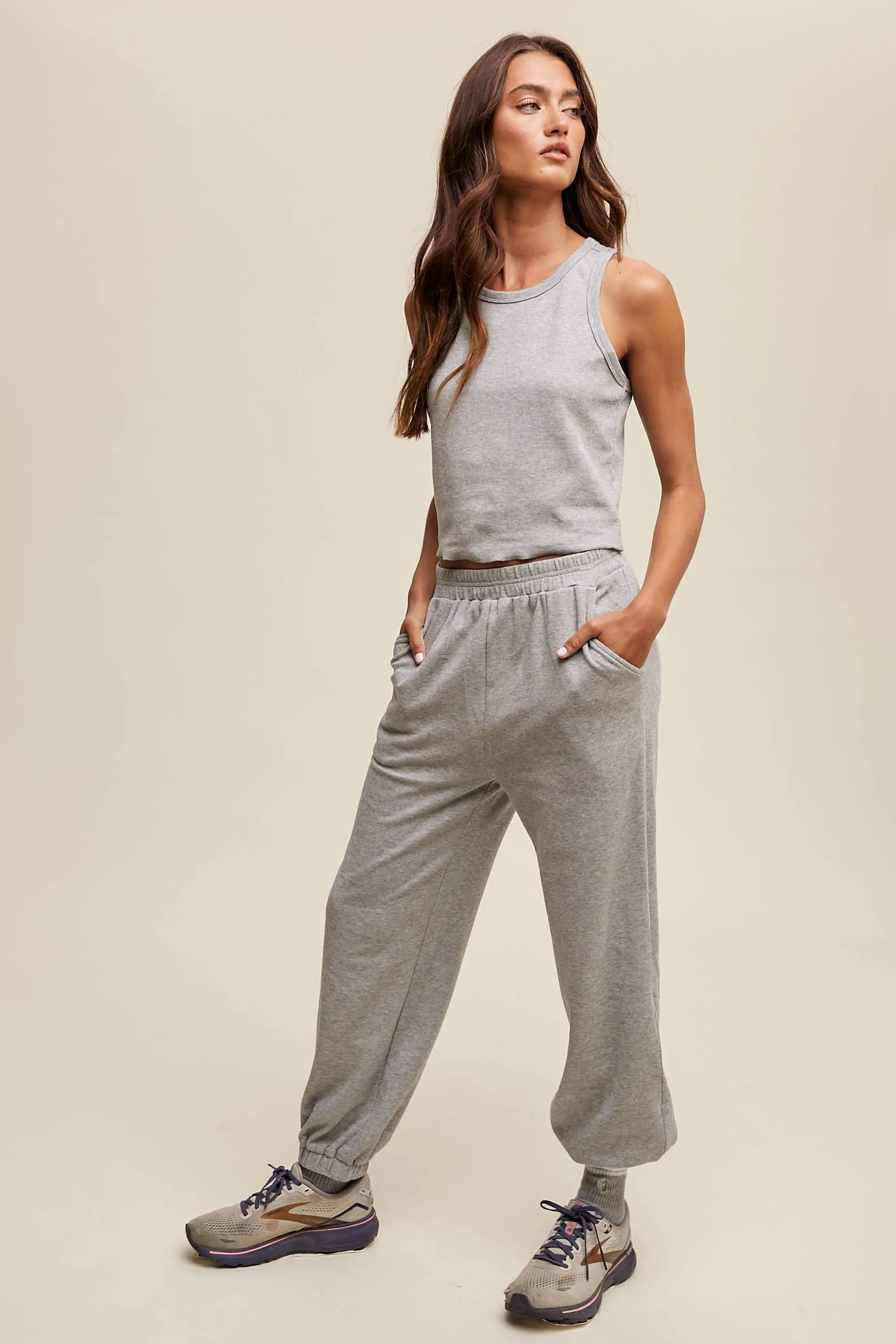Ribbed Knit Tank & Jogger Set