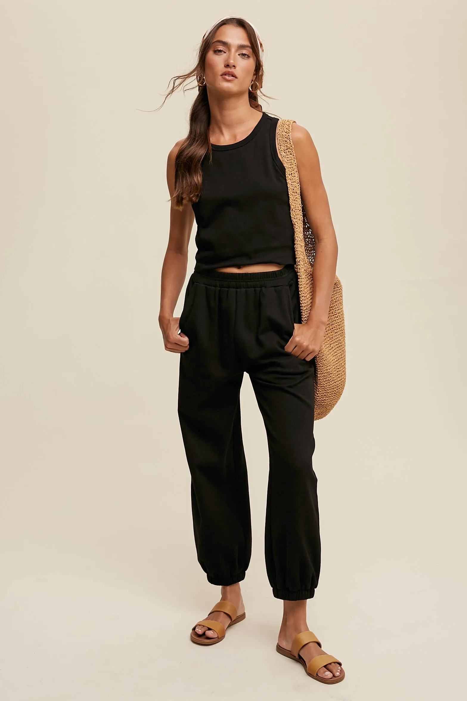 Ribbed Knit Tank & Jogger Set