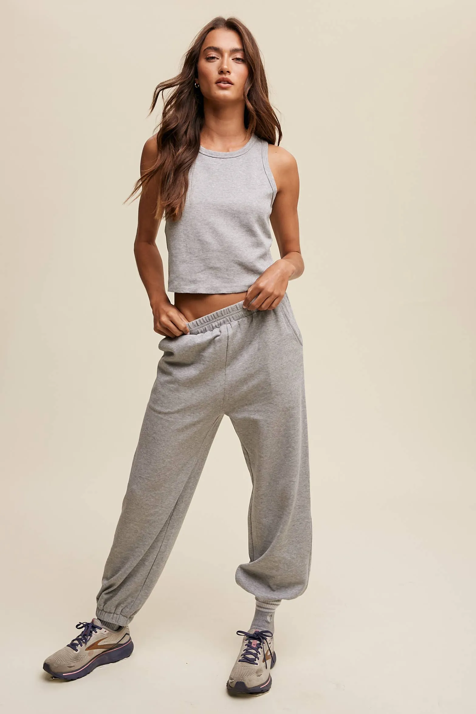 Ribbed Knit Tank & Jogger Set
