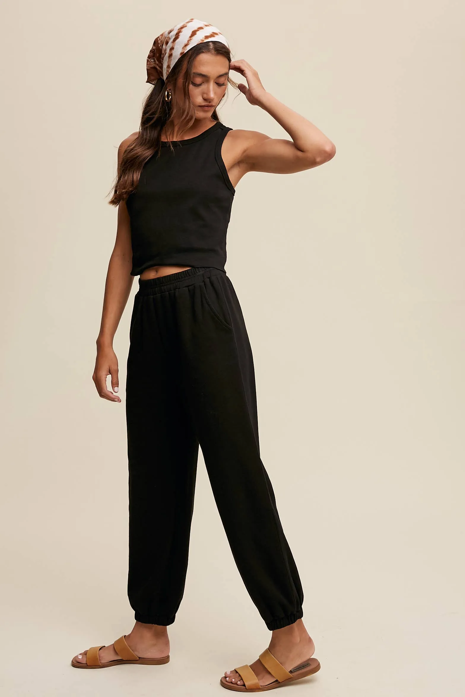 Ribbed Knit Tank & Jogger Set