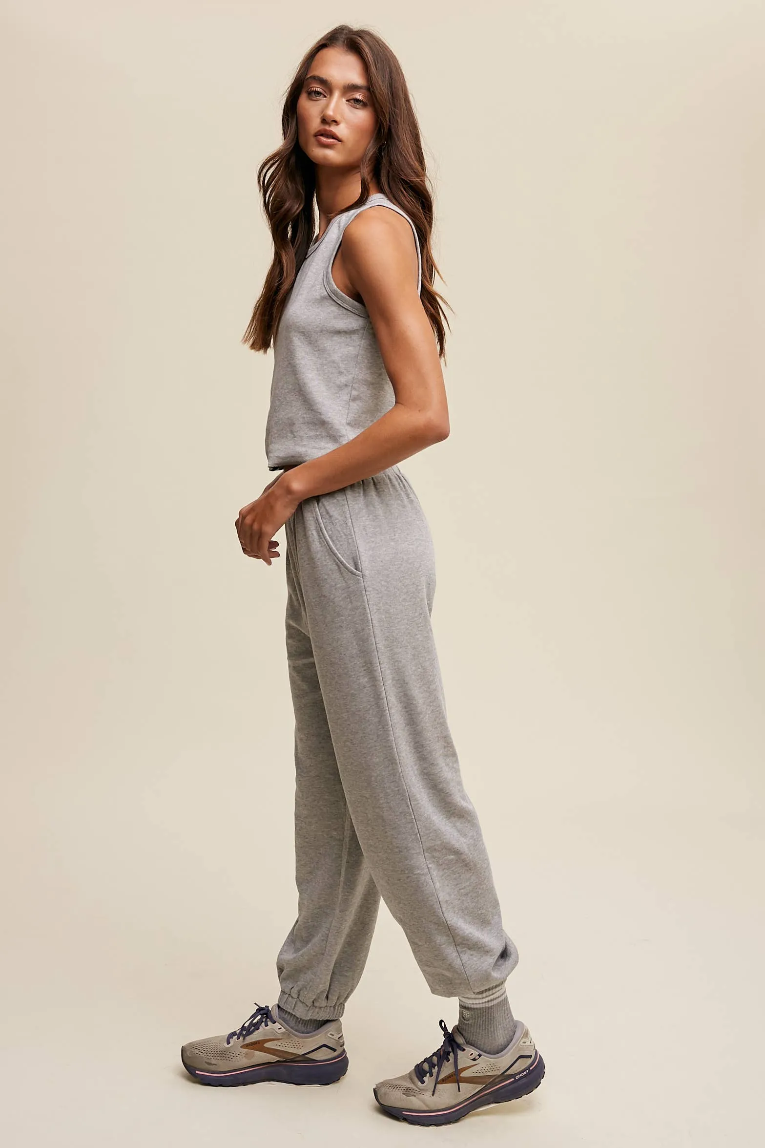 Ribbed Knit Tank & Jogger Set