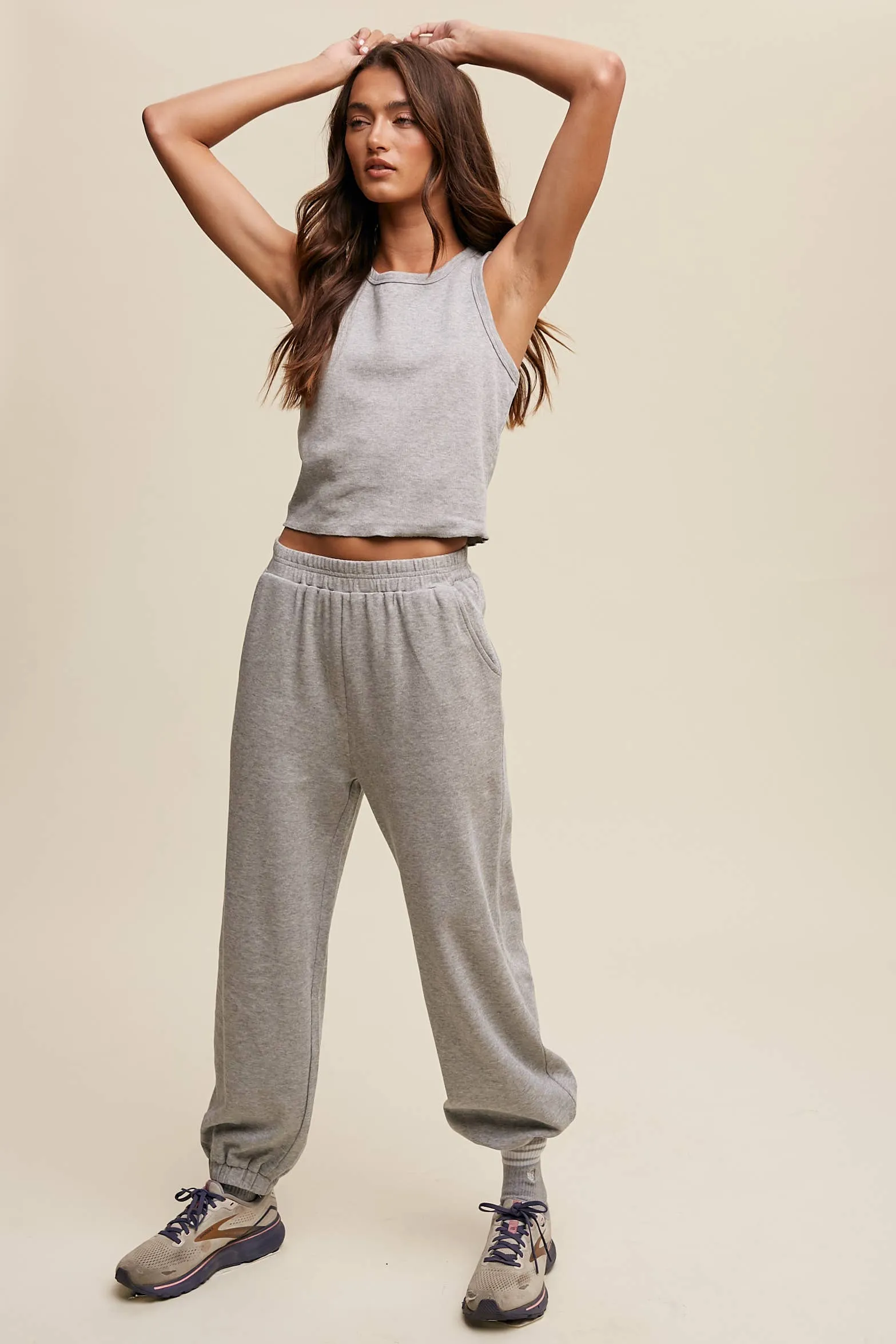 Ribbed Knit Tank & Jogger Set
