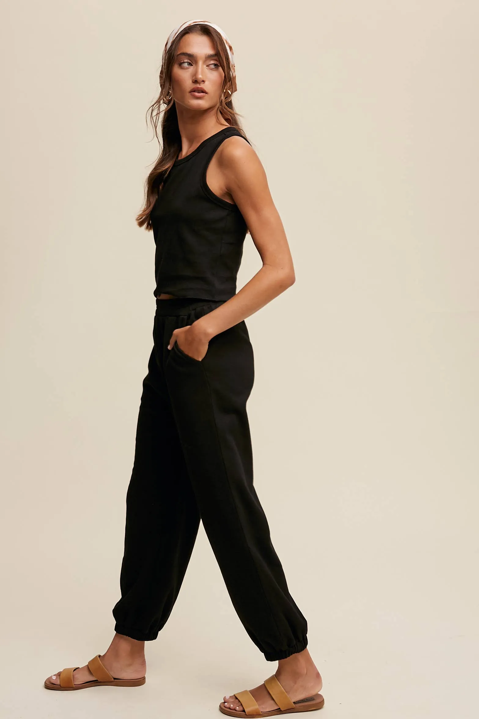Ribbed Knit Tank & Jogger Set