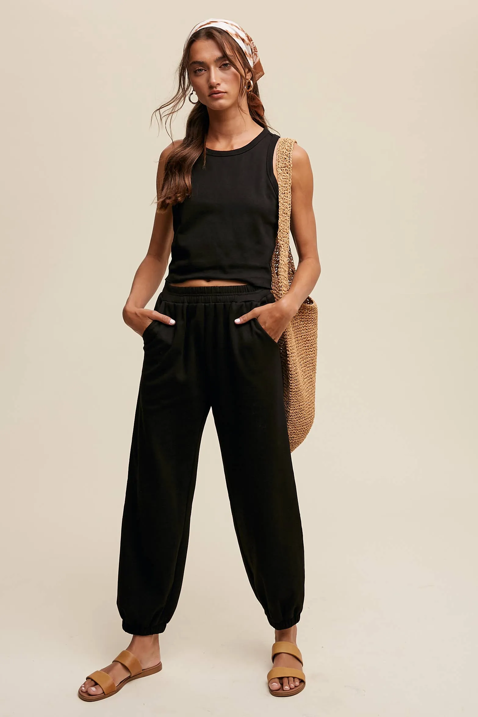 Ribbed Knit Tank & Jogger Set