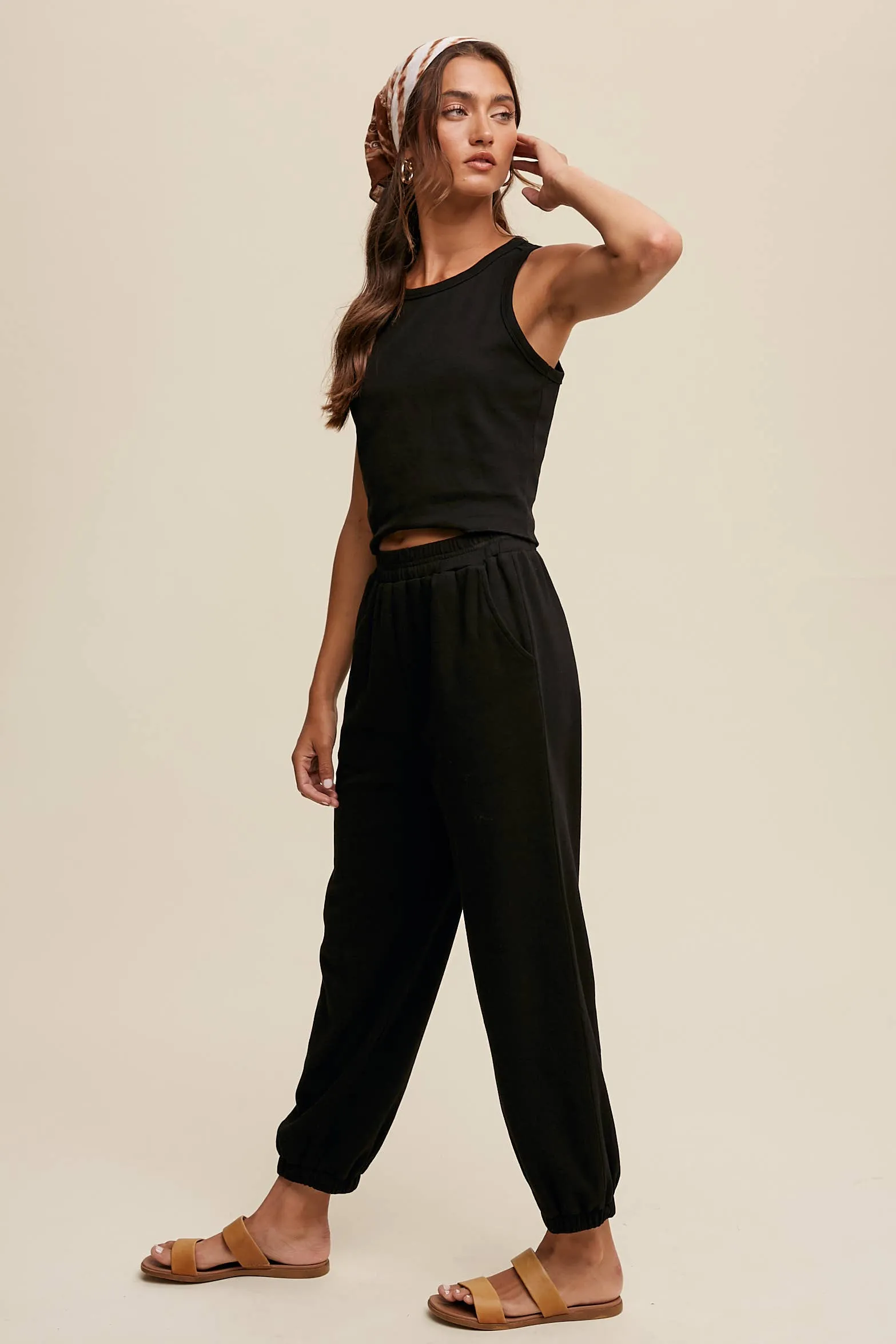 Ribbed Knit Tank & Jogger Set
