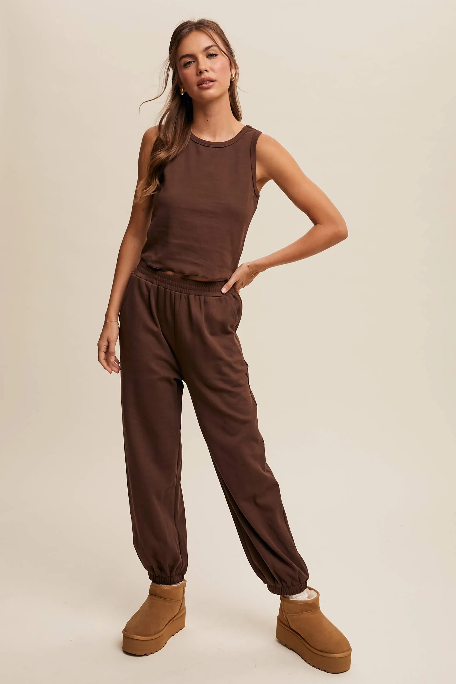 Ribbed Knit Tank & Jogger Set