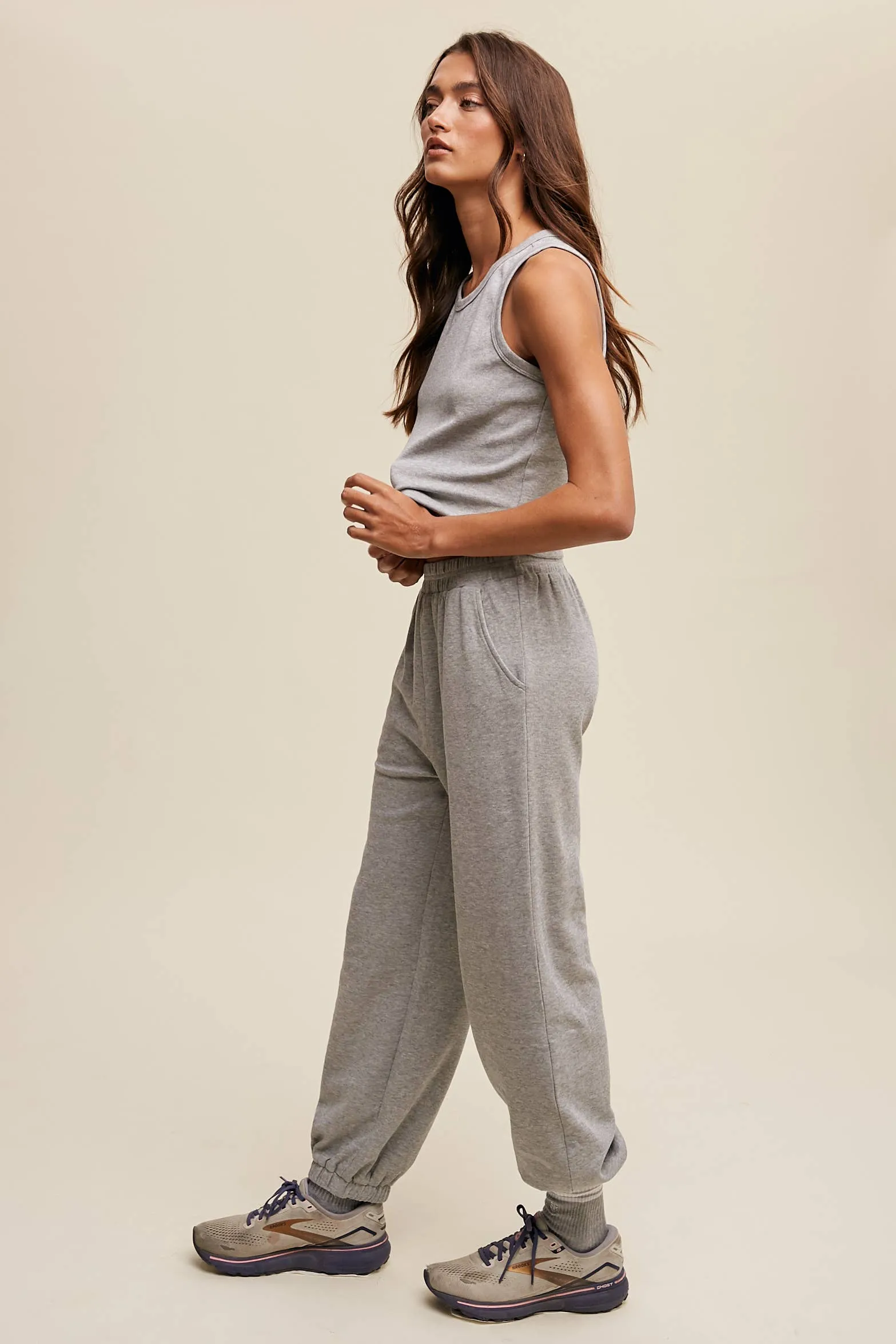 Ribbed Knit Tank & Jogger Set