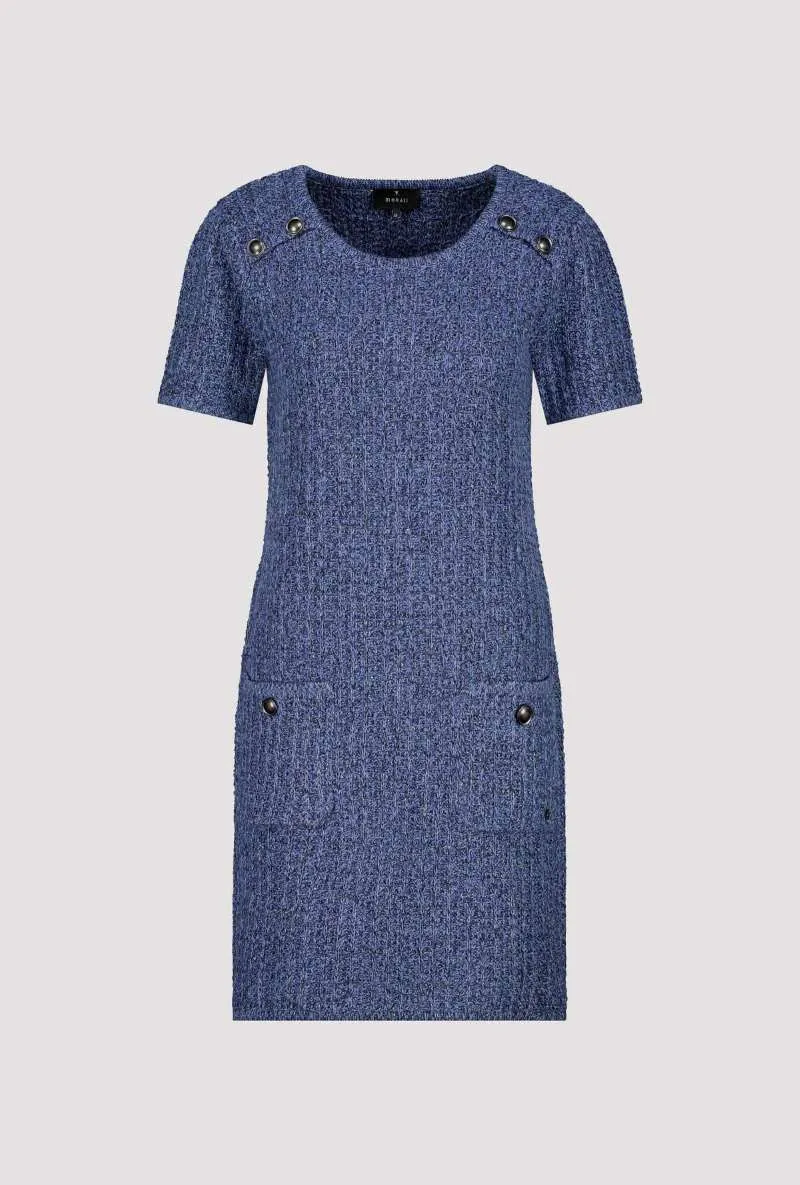 Round Neck Dress 408483MNR in Indigo by Monari