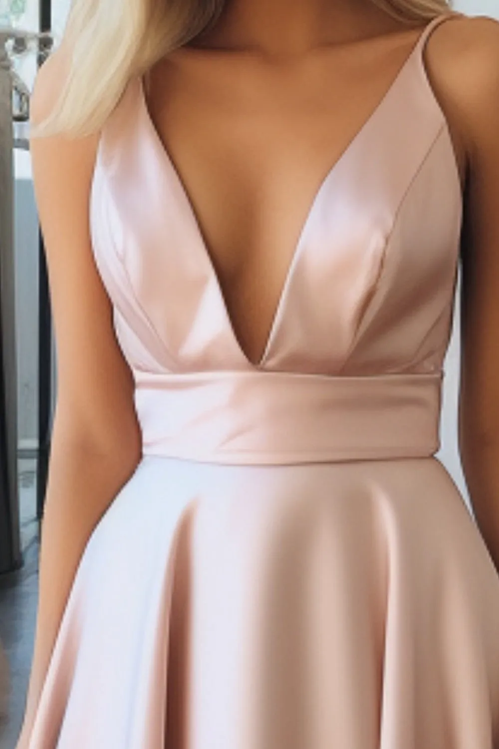 Satin Light Pink Prom Dress