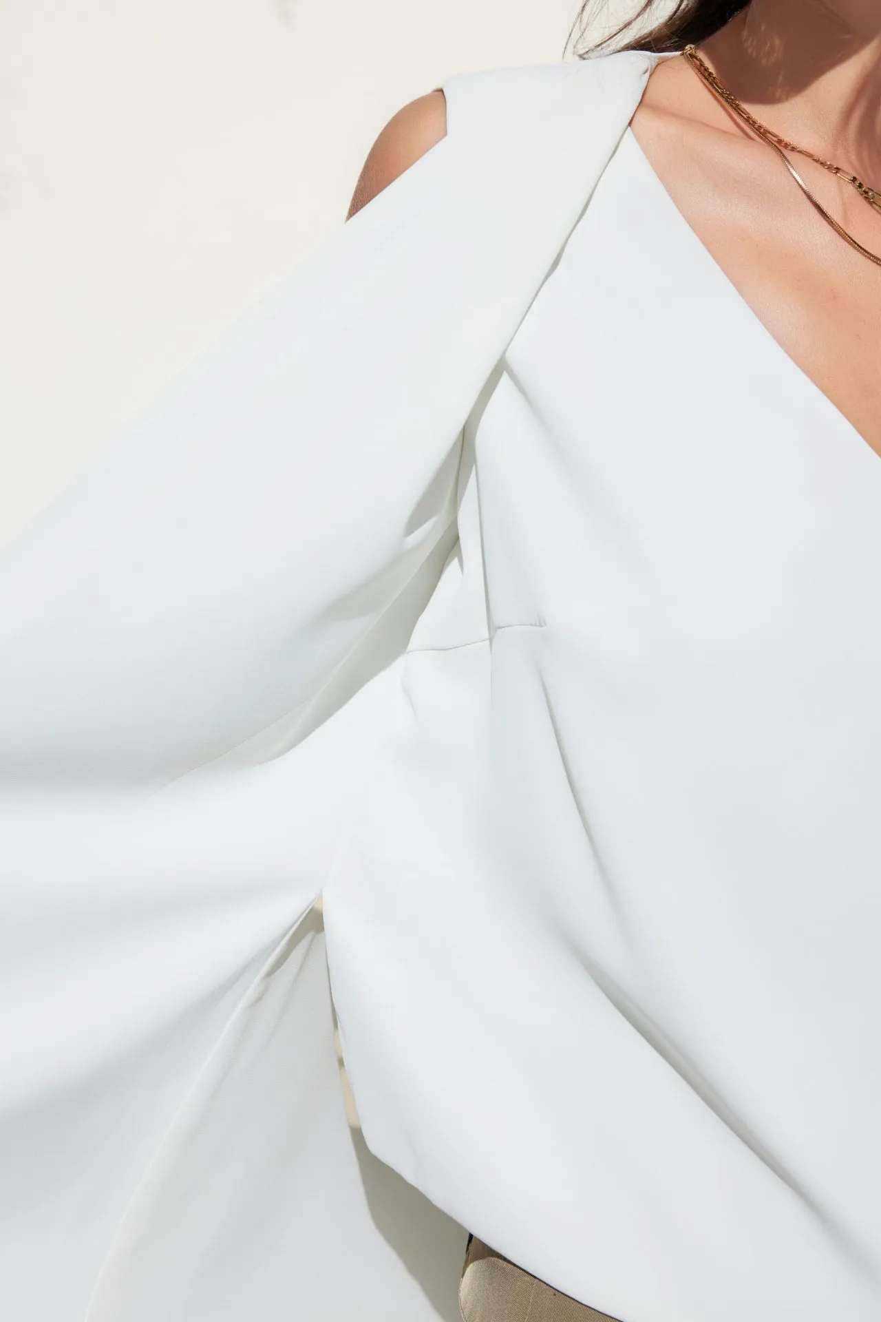 Satin V Neck 2 In 1 Layered Blouse