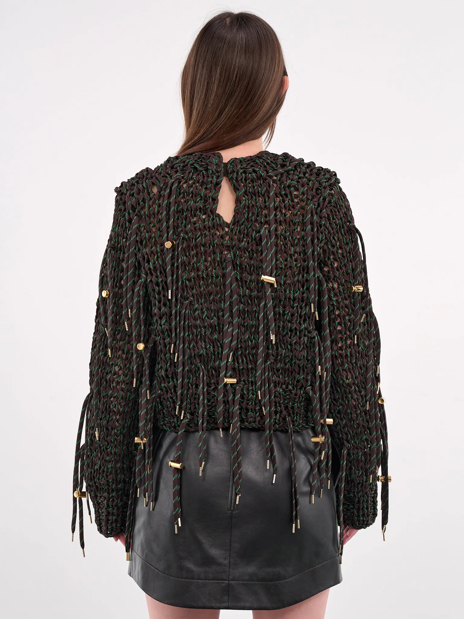 Shoelace Knit Pullover (25-07711-BROWN)