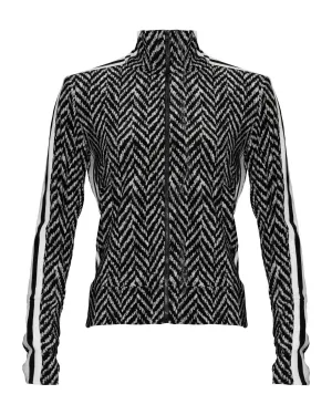Side Stripe Zip Up Jacket Herringbone