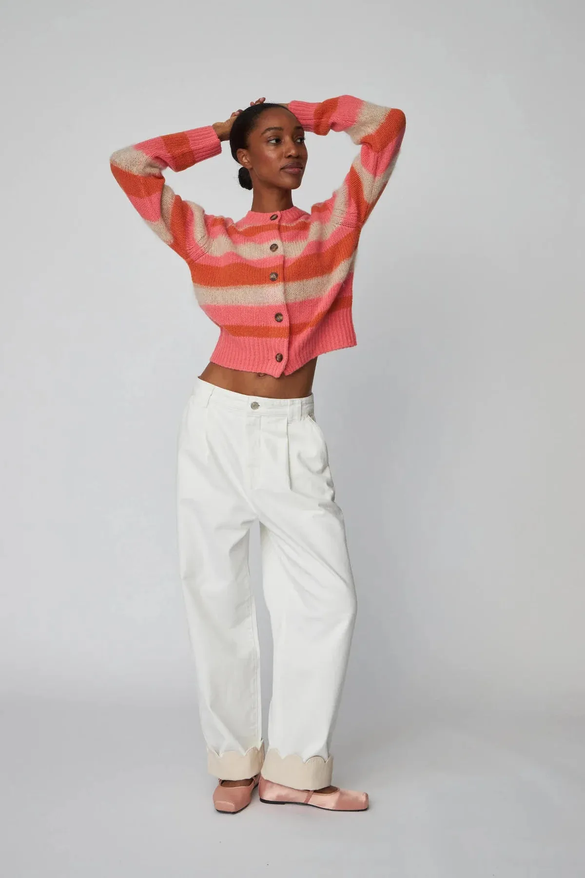 Stella Nova Two toned Denim Pants ecru