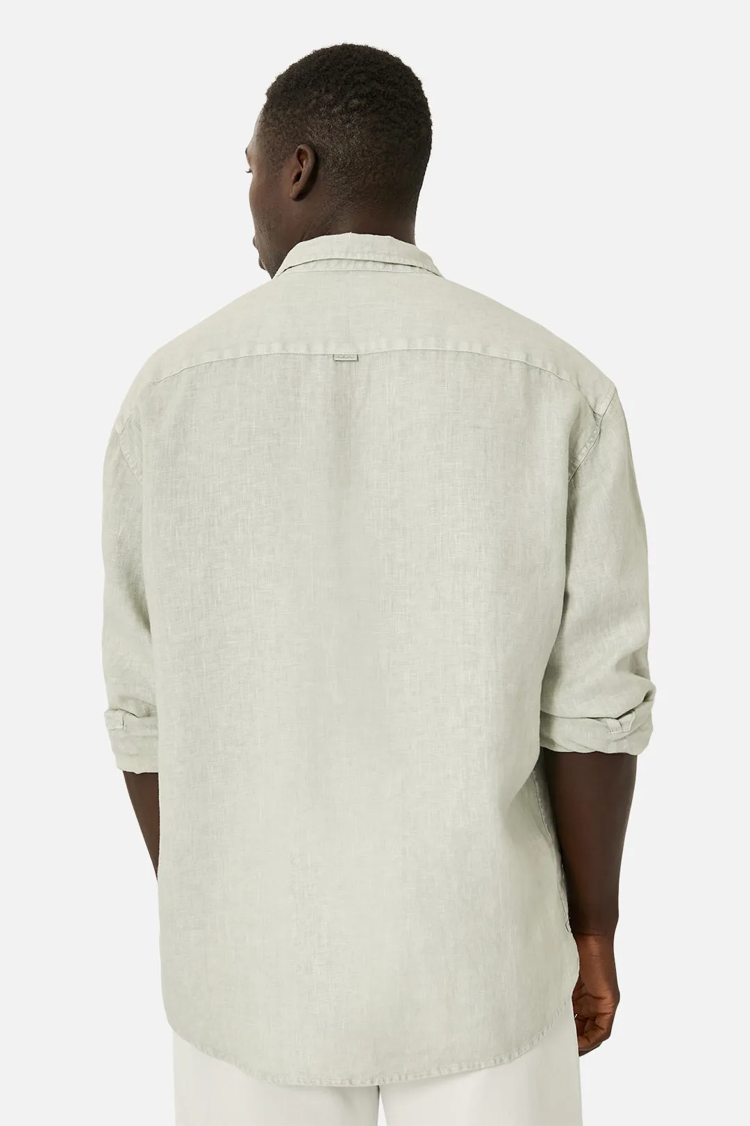 The Laverty L/s Linen Shirt - Cyan