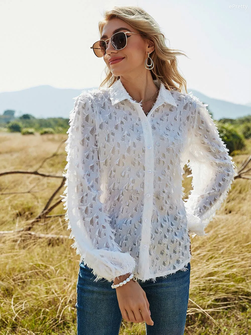 THE MODERN MUSE BUTTON DOWN TOP