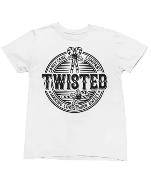 Twisted Candy Cane Mono Christmas T-Shirt