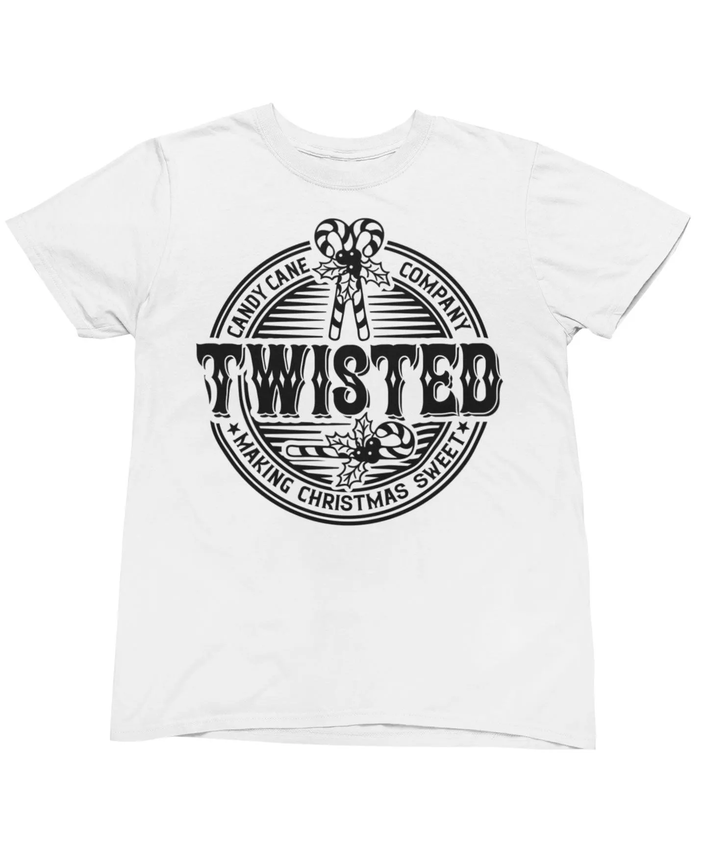 Twisted Candy Cane Mono Christmas T-Shirt