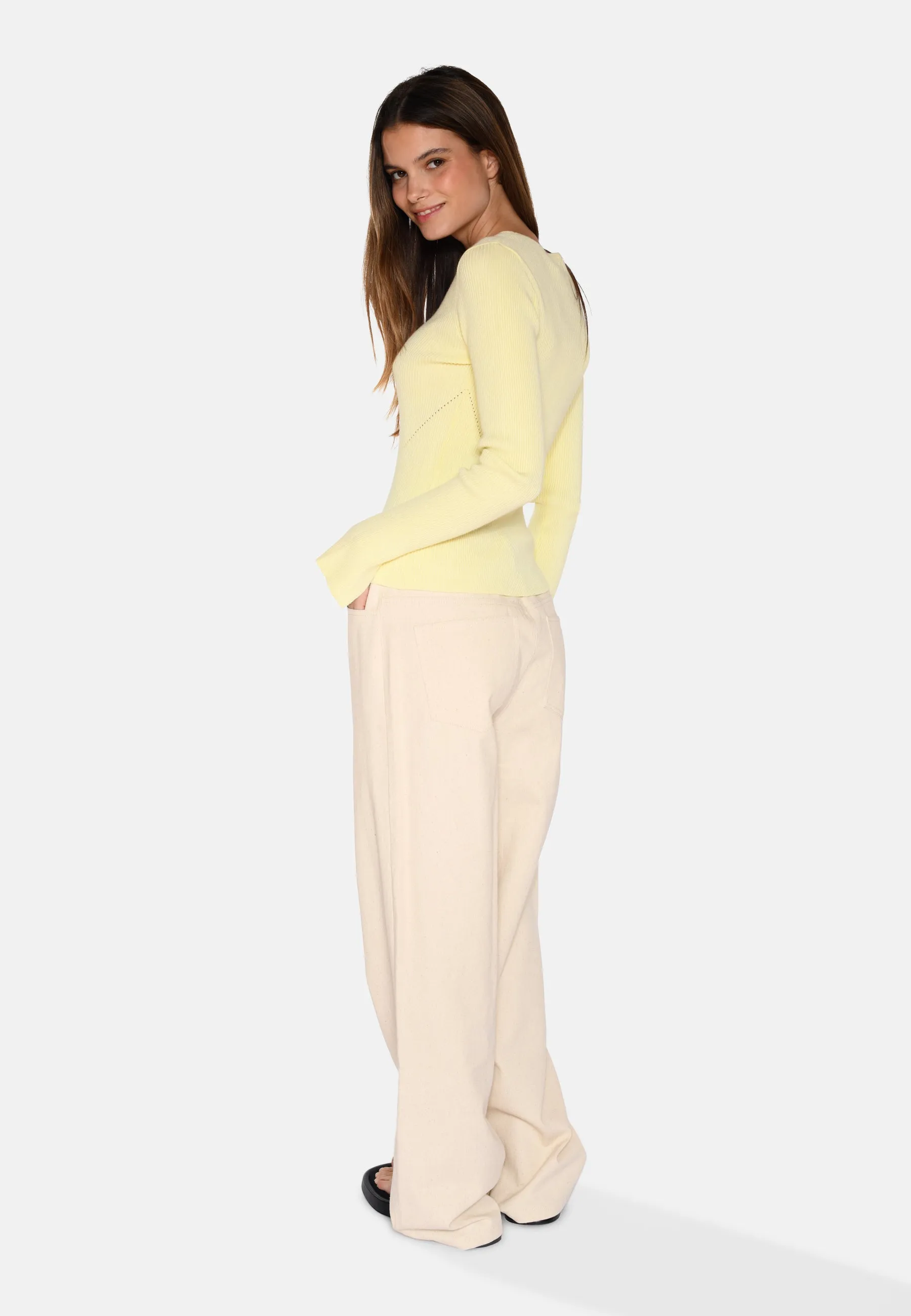 Twisti o-neck jumper 2679 - Pastel Yellow