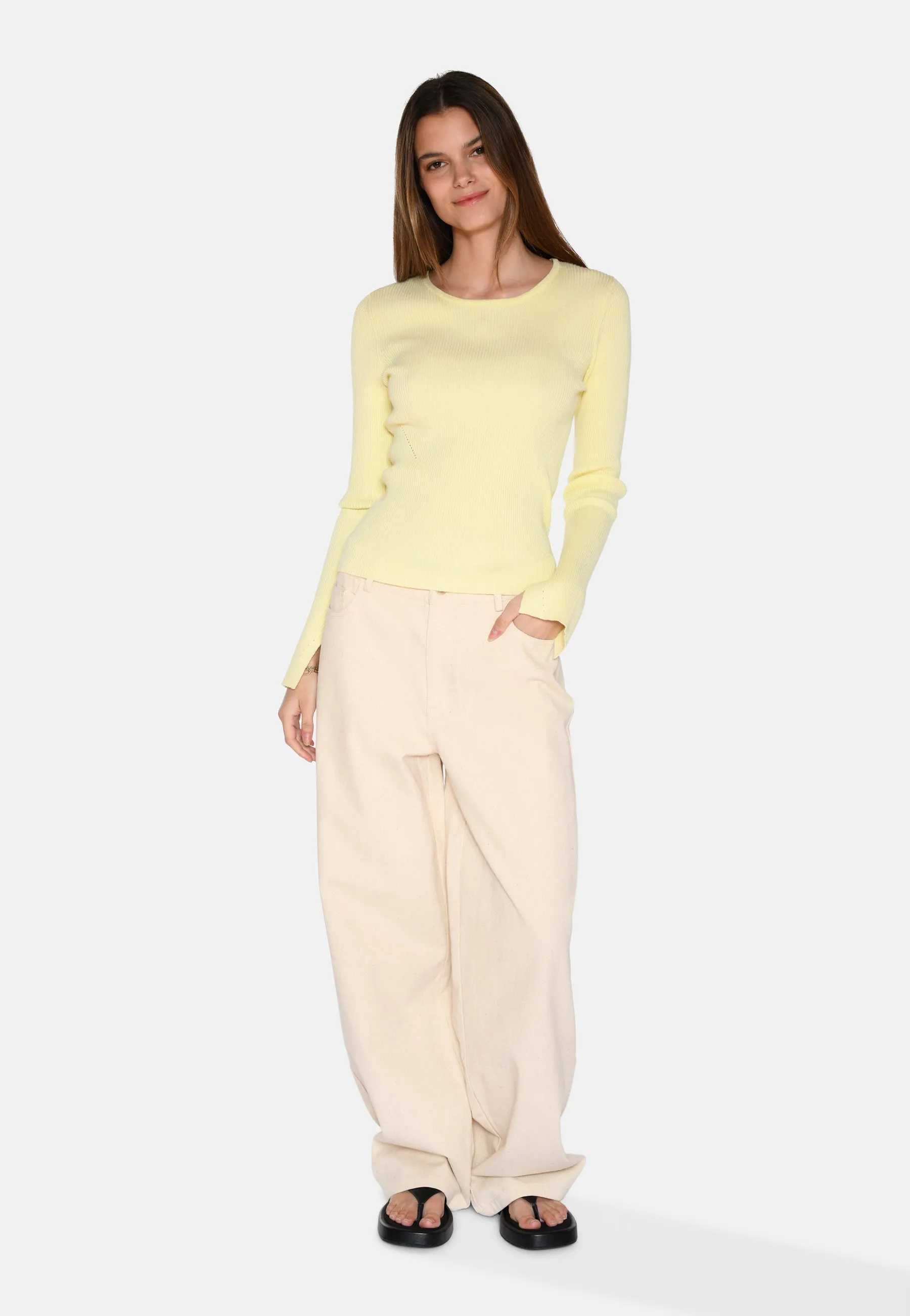 Twisti o-neck jumper 2679 - Pastel Yellow