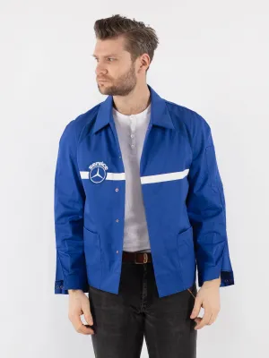 Vintage 70's Men Mercedes Service Work Jacket in Blue