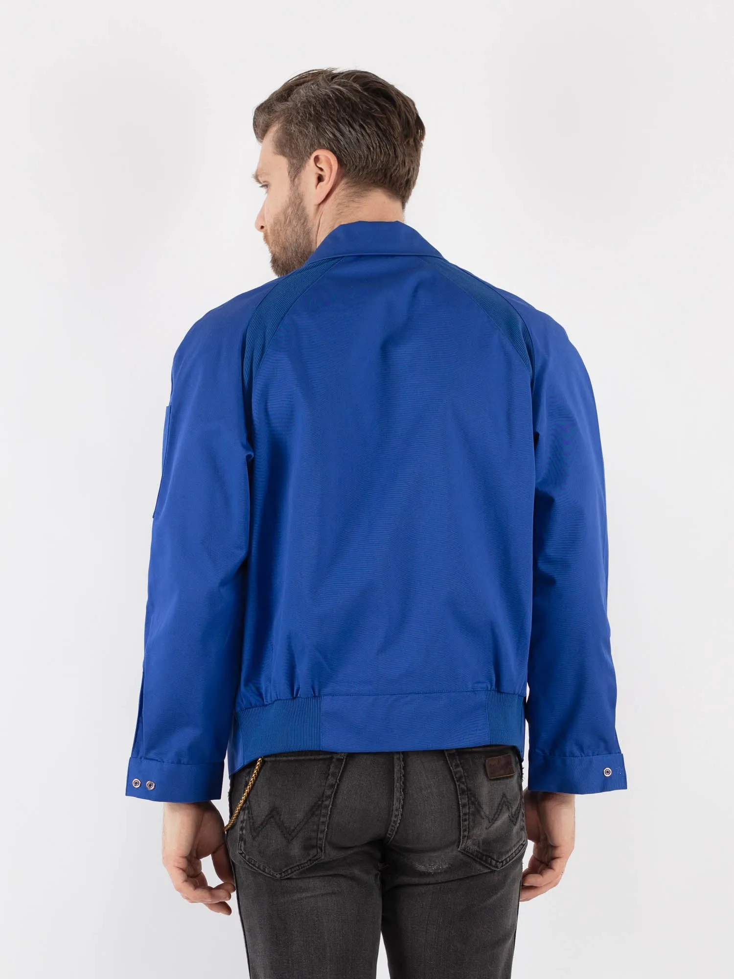 Vintage 70's Men Mercedes Service Work Jacket in Blue