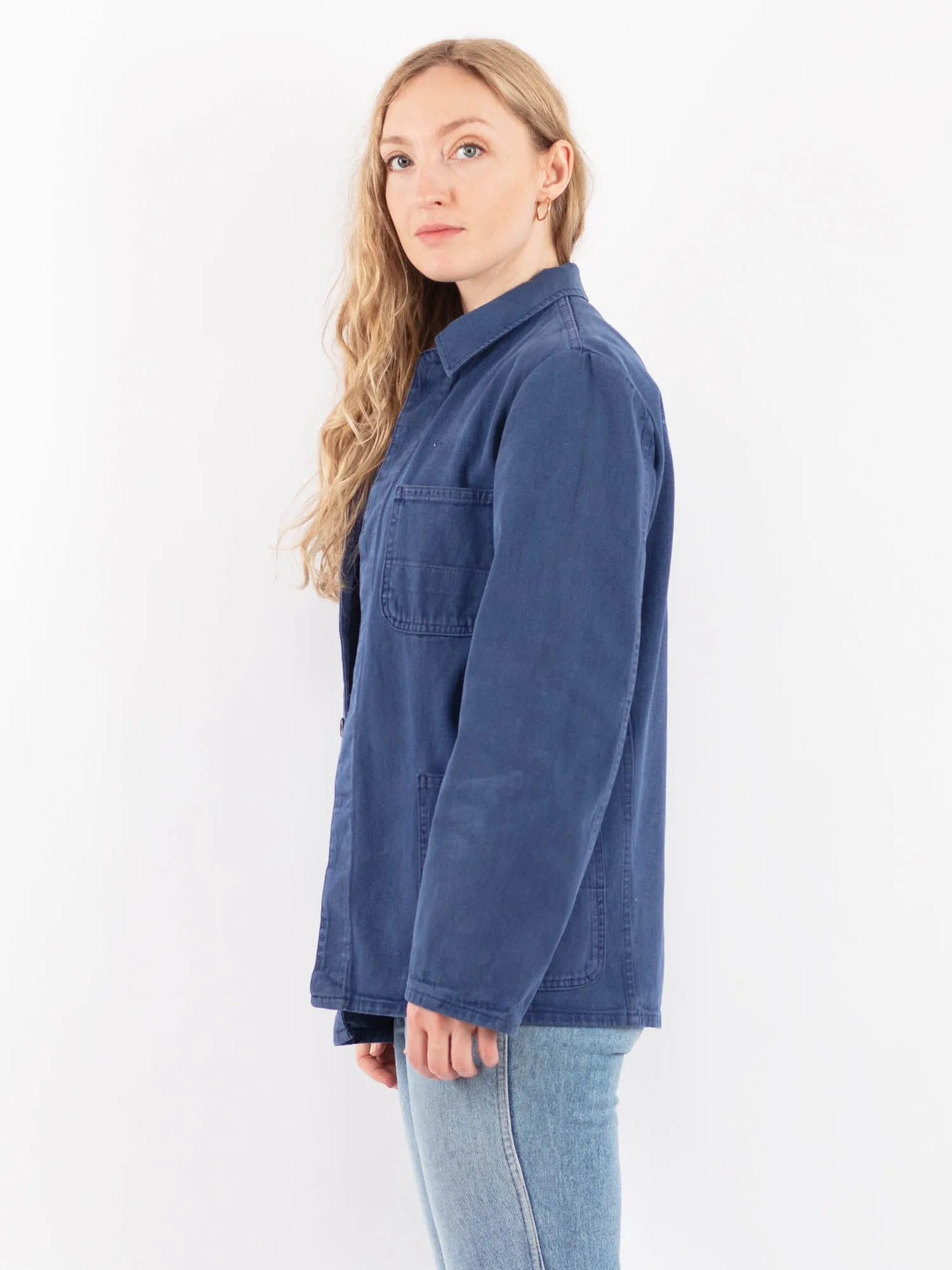 Vintage 70's Women Work Jacket in Blue