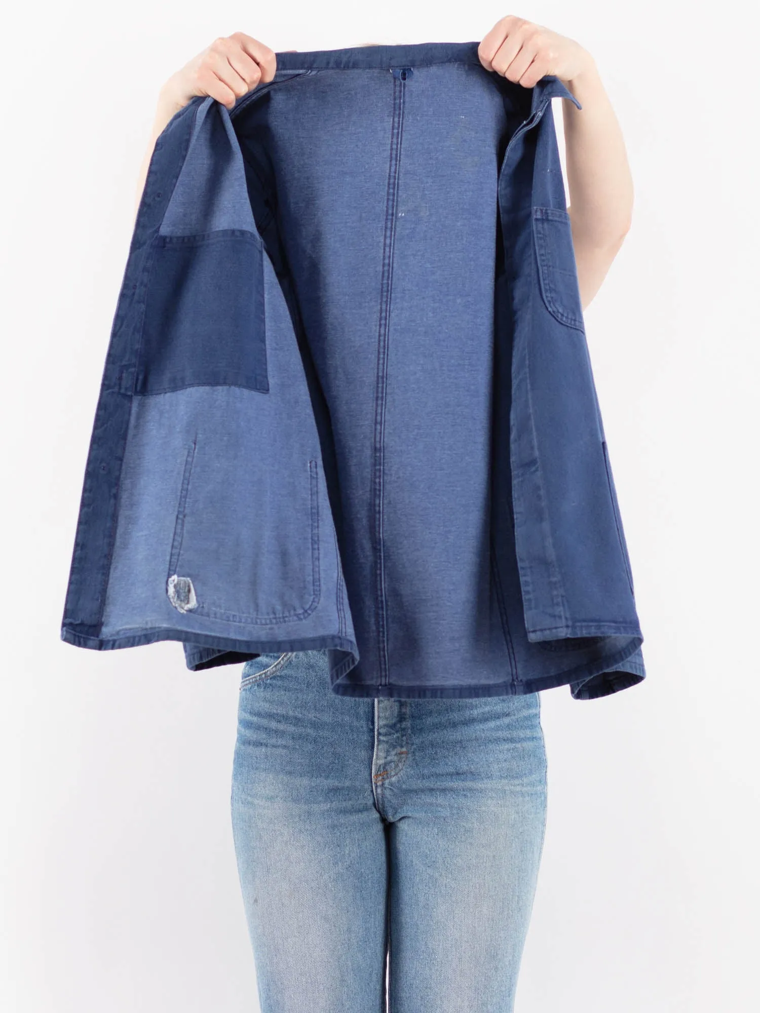 Vintage 70's Women Work Jacket in Blue