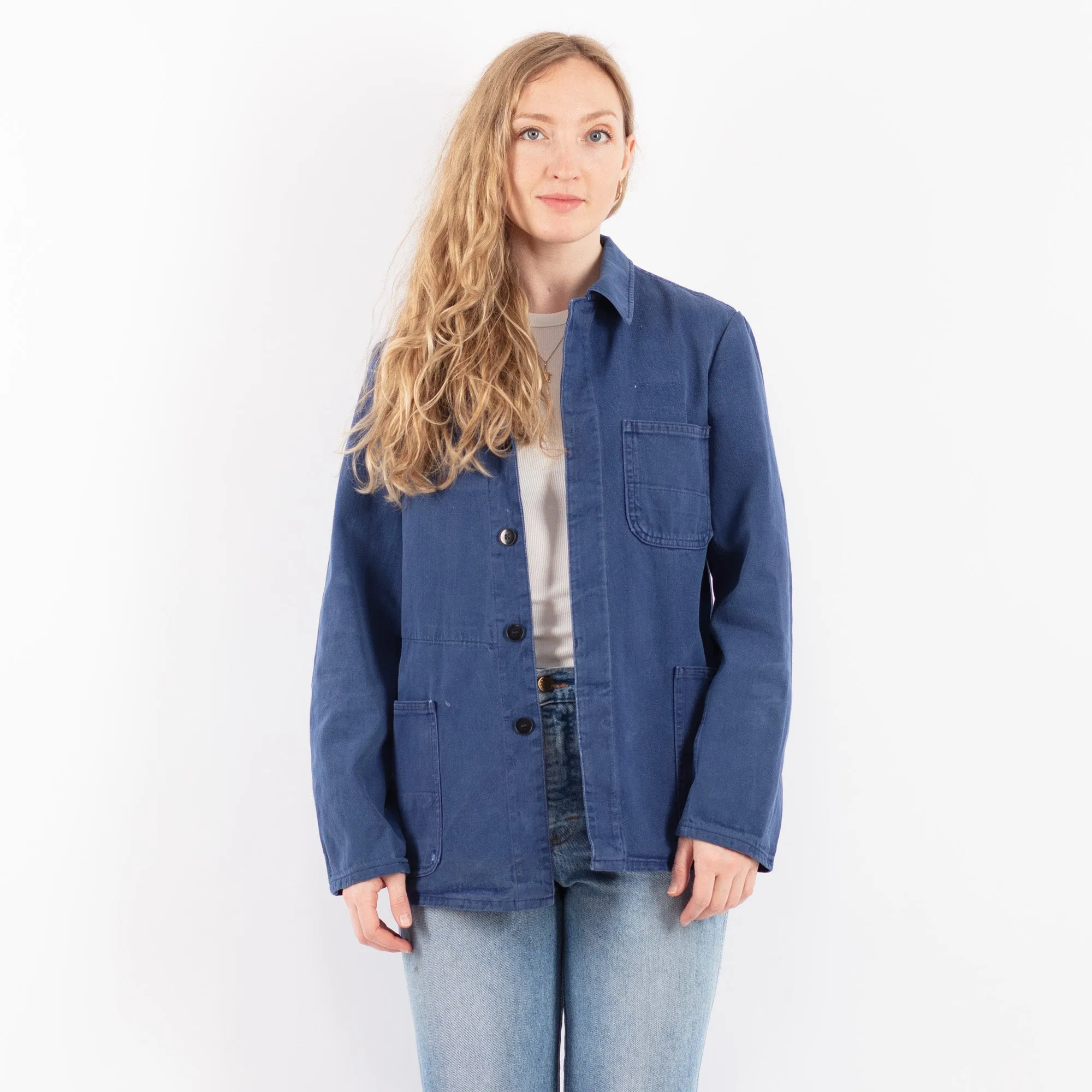 Vintage 70's Women Work Jacket in Blue