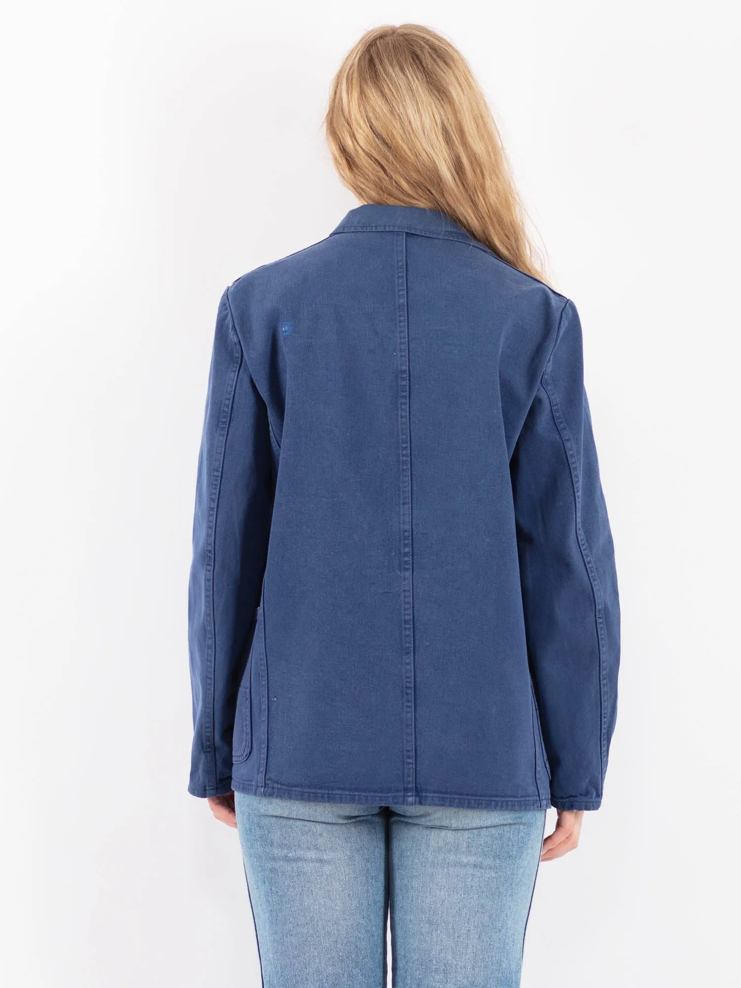 Vintage 70's Women Work Jacket in Blue