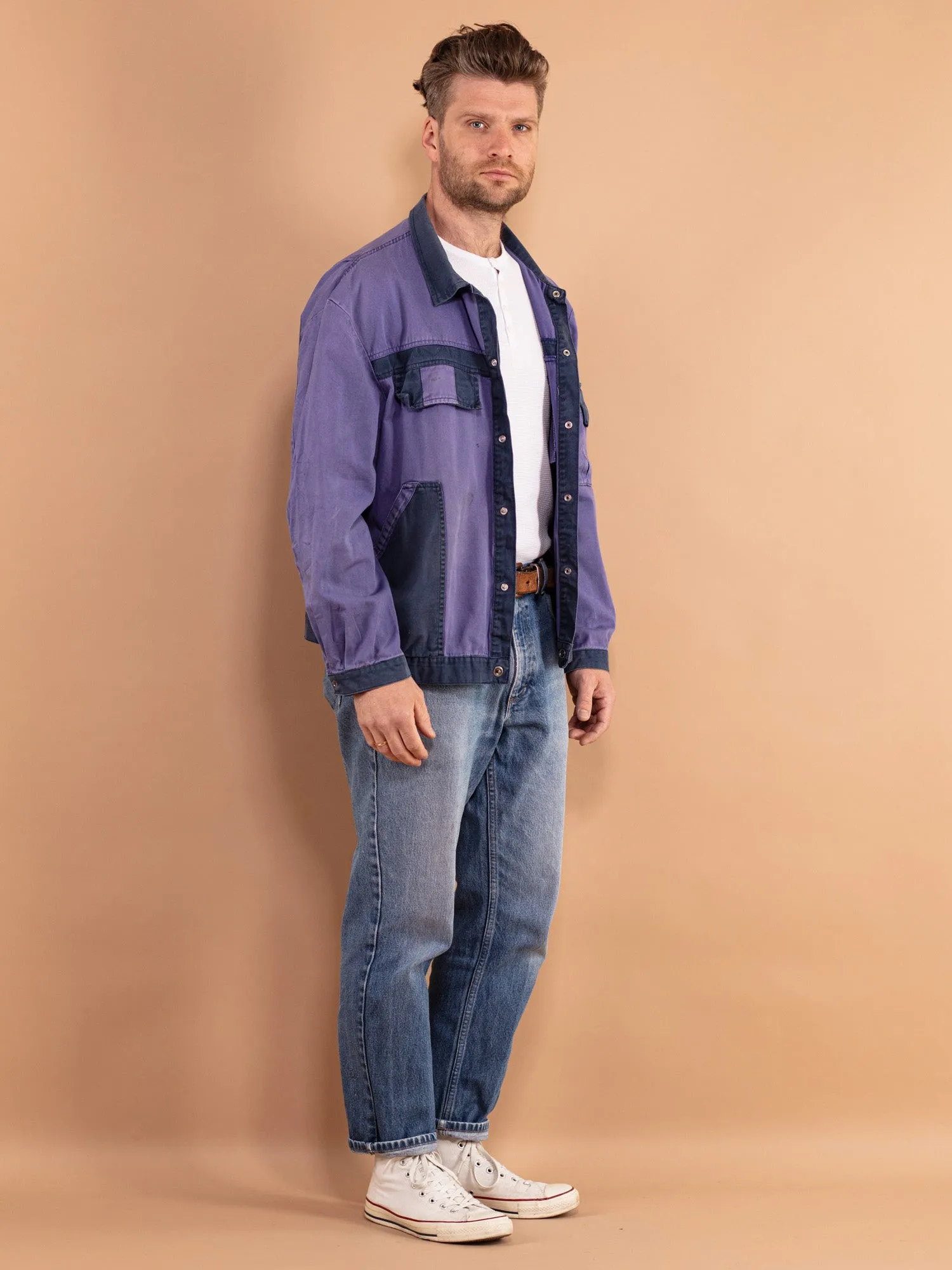 Vintage 80's Men Distressed Work Jacket