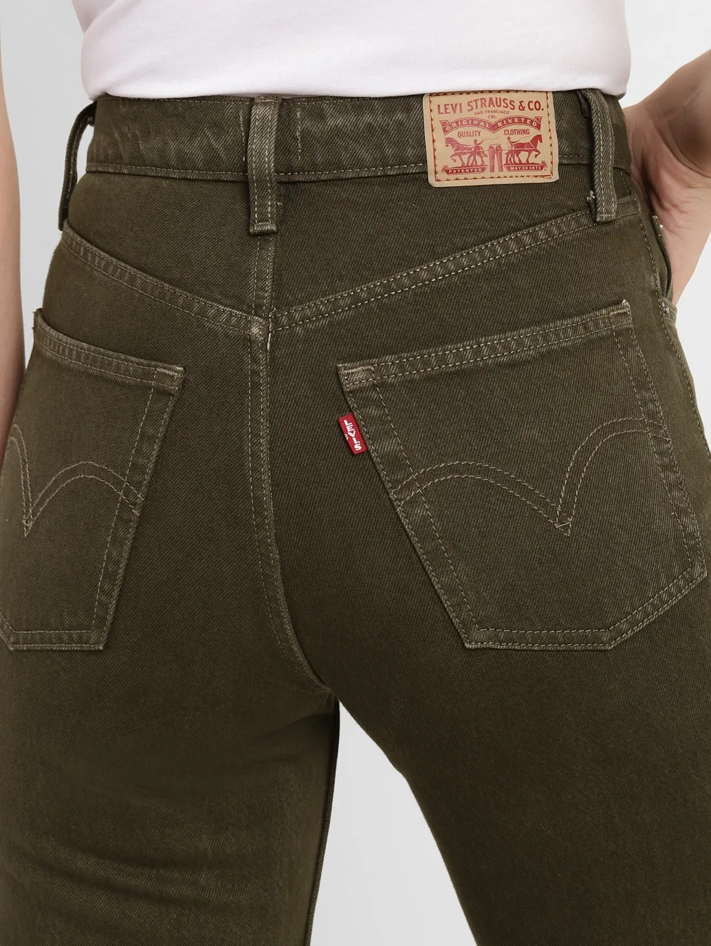 Women's Green Loose Fit High Rise Jeans