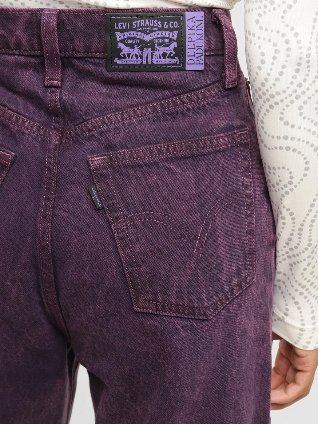 Women's Purple Loose Fit High Rise Jeans