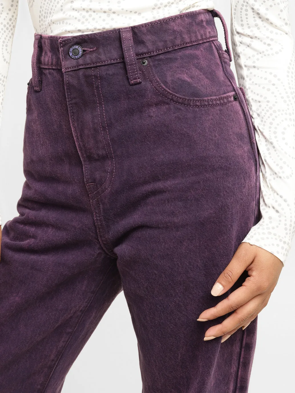 Women's Purple Loose Fit High Rise Jeans