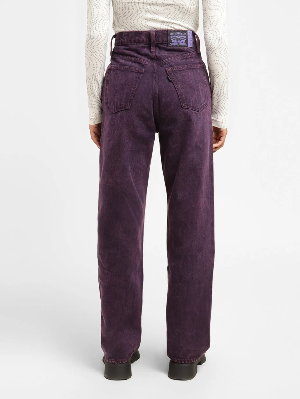 Women's Purple Loose Fit High Rise Jeans